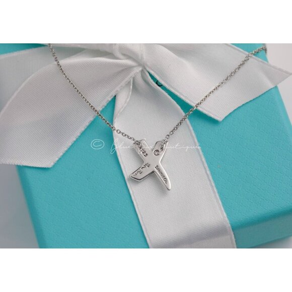 Tiffany & Co. Necklace Paloma Picasso X Kiss Sterling Silver Necklace 16" Chain - Picture 6 of 7
